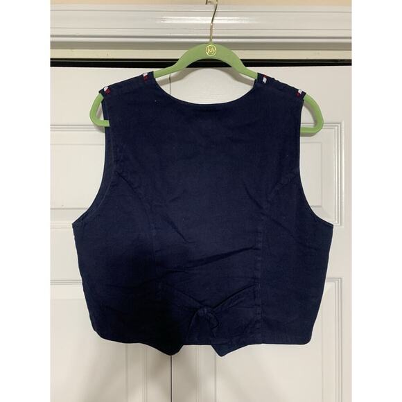 Vintage Paul Harris Design Embroidered Nautical Boat Beach Coastal Vest L - Picture 5 of 6